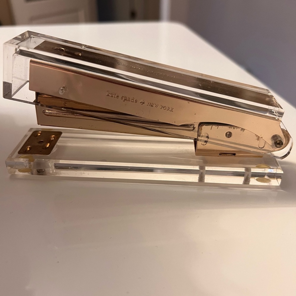 Kate Spade Gold and Clear Stapler